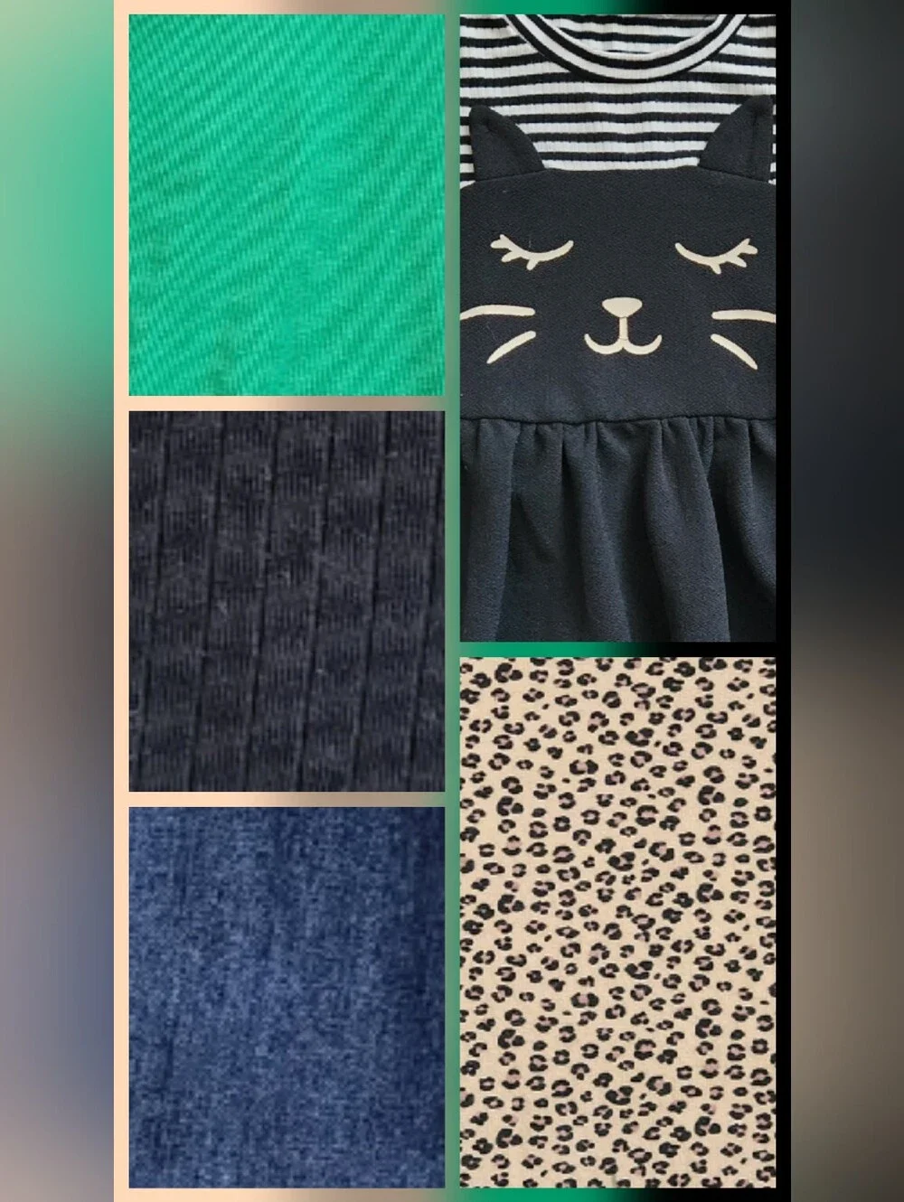 Girls 5T Wild Child Cat Mix & Match Bundle | Green, Leopard, Black | 5 Pieces